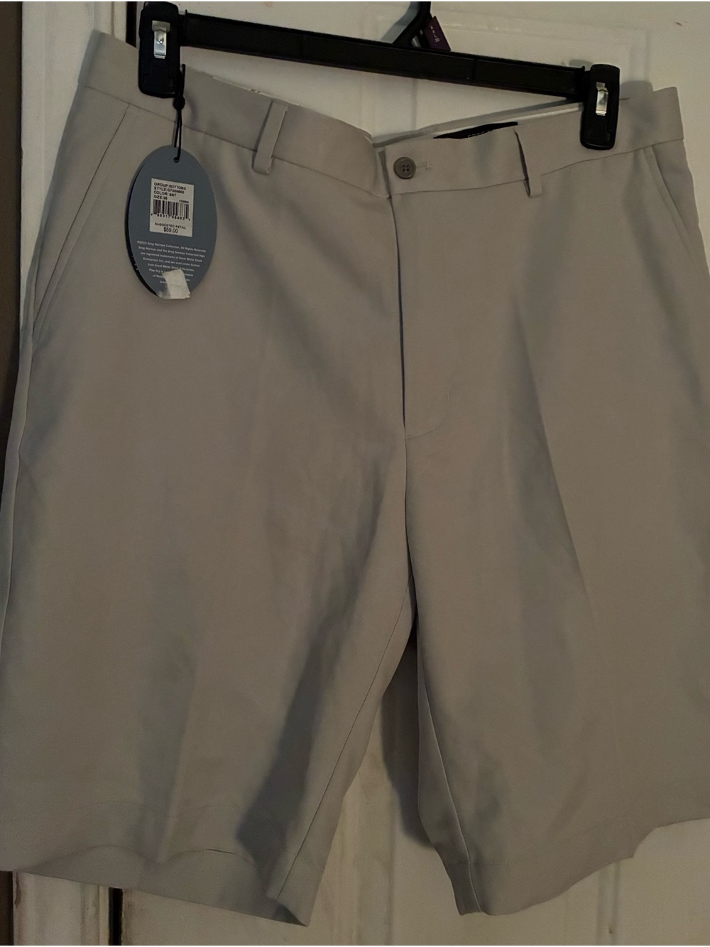Greg Norman Collection Flat Front Men's Shorts in Light Khaki